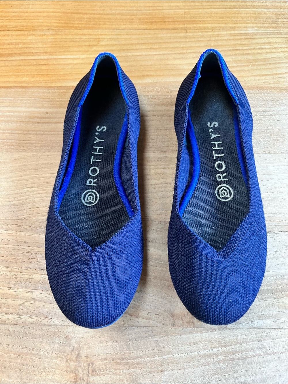 Rothy's Flats in Maritime Navy Blue Knit Machine Washable - 5.5